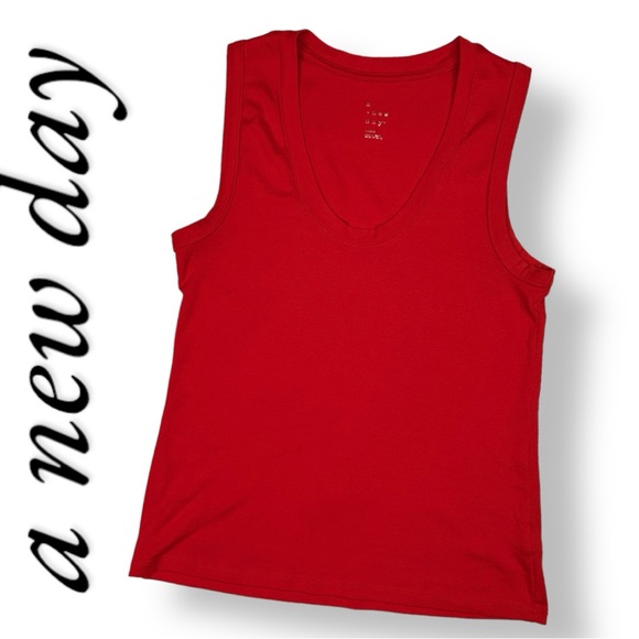 a new day Scoop Neck Sleeveless Red T-Shirt L - Picture 2 of 8